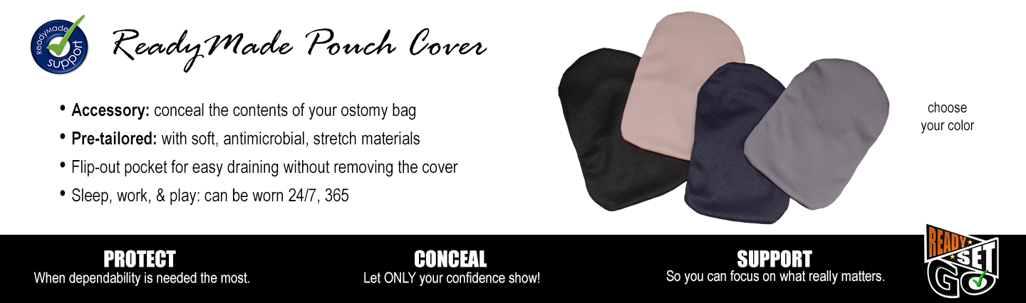 Pre-Sized Ostomy Pouch Covers | PouchWear Ready Set Go Collection