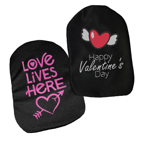 Valentine's Day Embroidered Ostomy Pouch Cover
