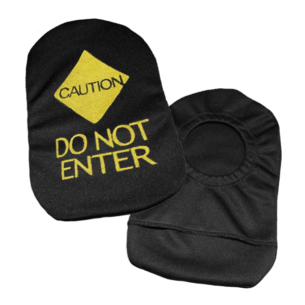 Embroidered Ostomy Pouch Cover | Caution