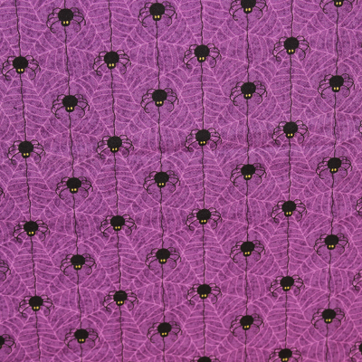 Solid & Print Fabric Specialization | Spiders on Purple